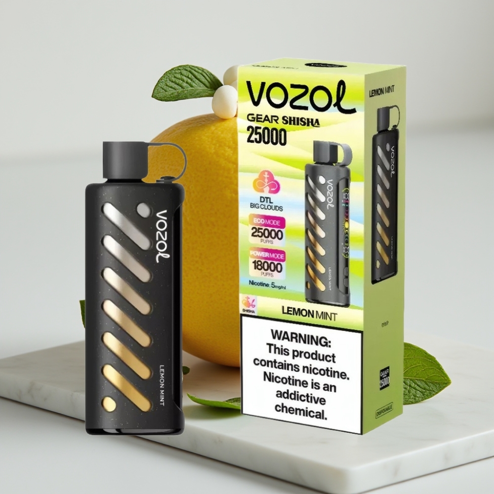 VOZOL Gear Shisha 25000 Puffs - Limão Hortelã, 5mg/ml, 1000mAh
