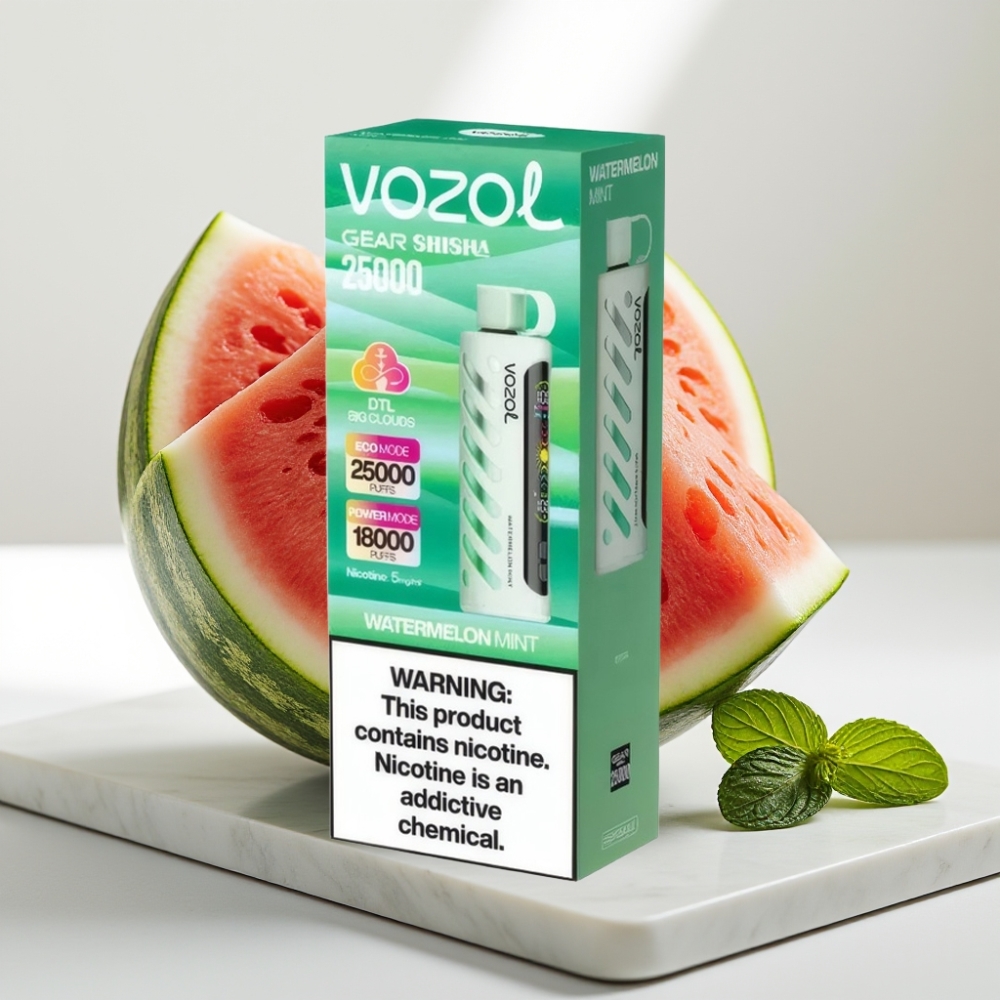 VOZOL Gear Shisha 25000 Puffs - Melancia Hortelã, 5mg/ml, 1000mAh