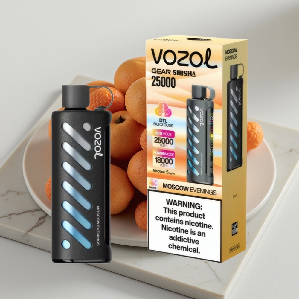 VOZOL Gear Shisha 25000 Puffs Sabor Noites de Moscou, 5mg/ml, 1000mAh