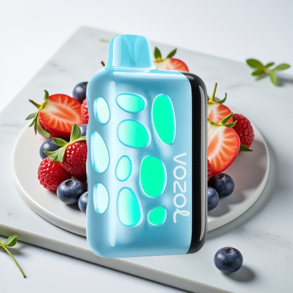 VOZOL RAVE 40000 Disposable Vape Blue Razz Ice, 20/50mg/ml, 1000mAh, Recarga 80% em 20 Min
