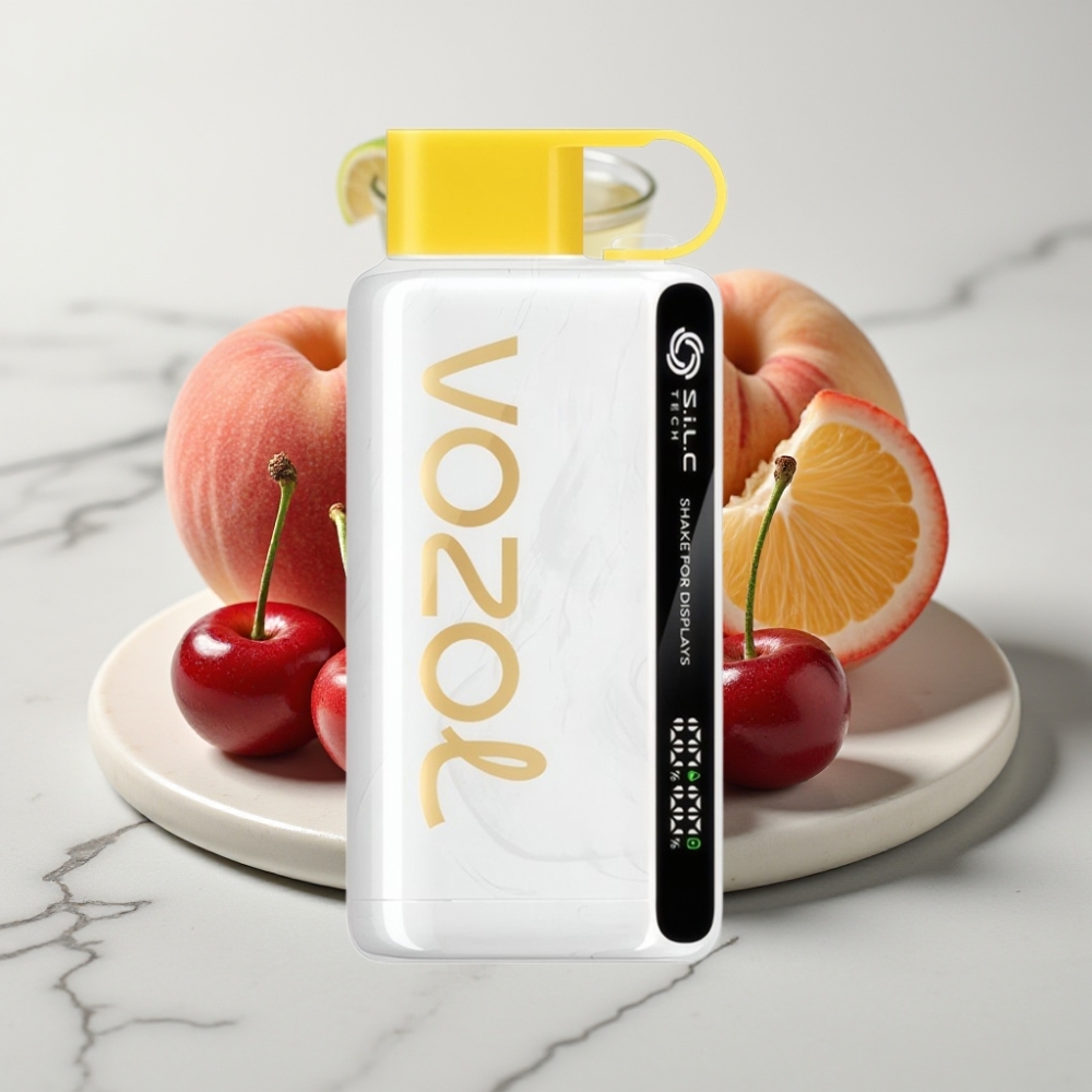 VOZOL STAR 9000/12000 Disposable Vape Cereja Pêssego Limonada, 650mAh, 9000/1200 Puffs