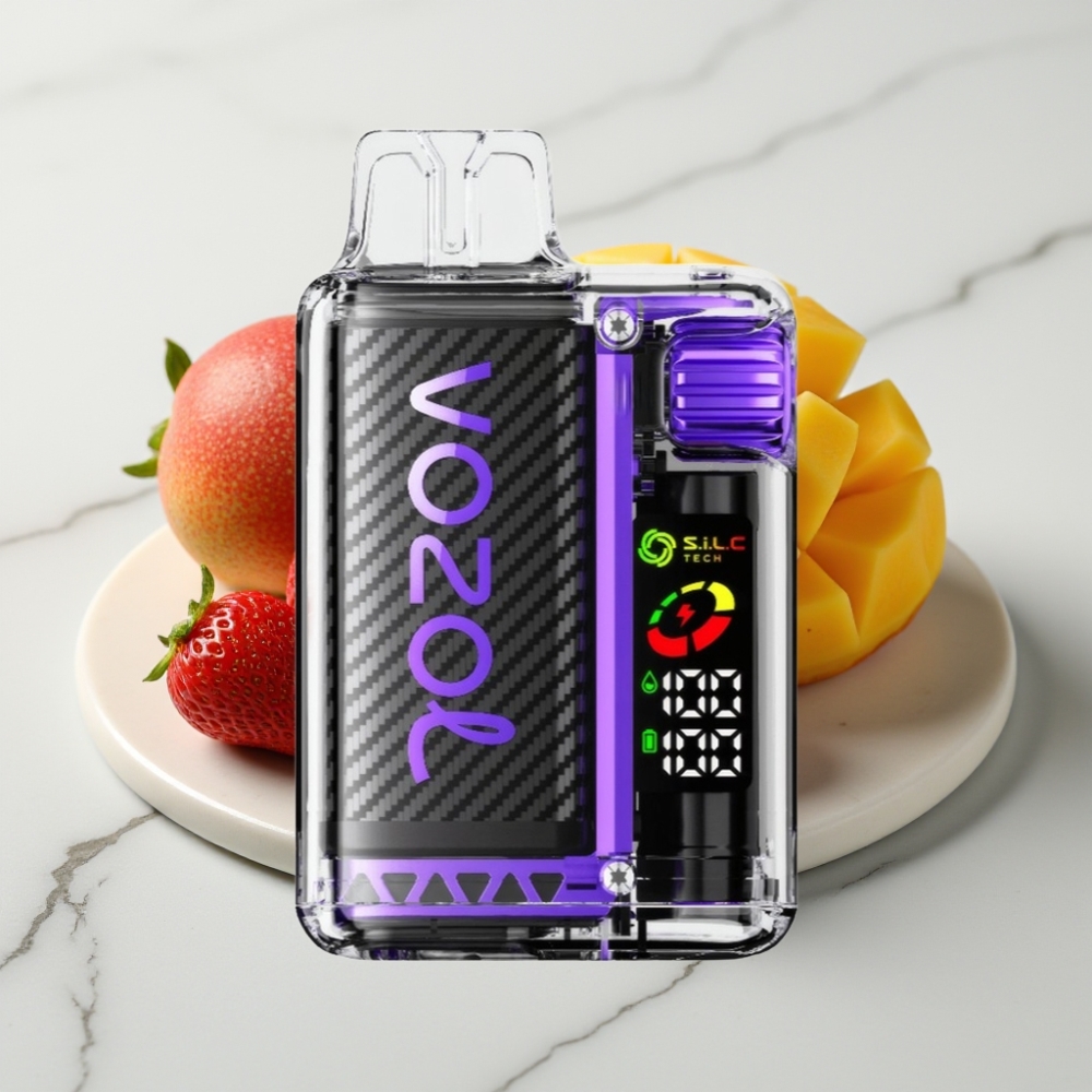 VOZOL Vista 20000 Puffs Recarregável - Morango Manga, 650mAh, 2% Nicotina, Tela OLED