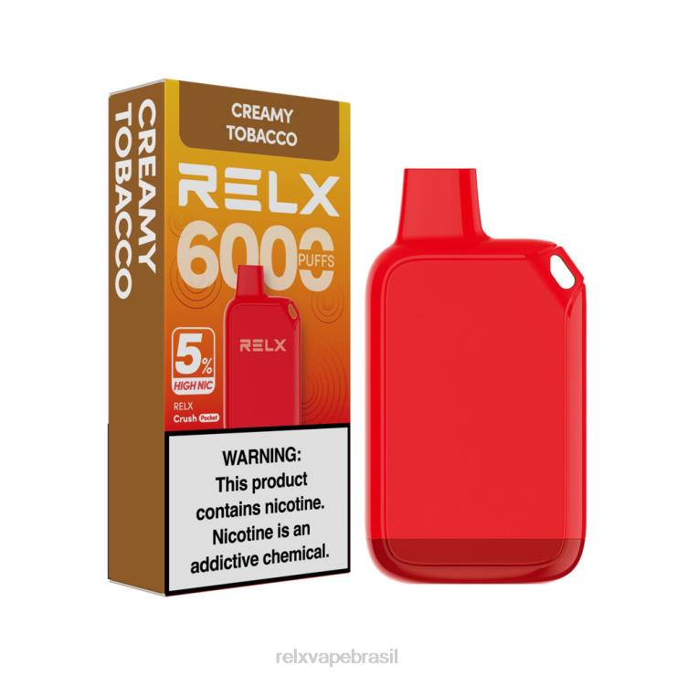 RELX Crush Pocket 6000 5% de alta frequência tabaco cremoso NR2N428 - Relx Store