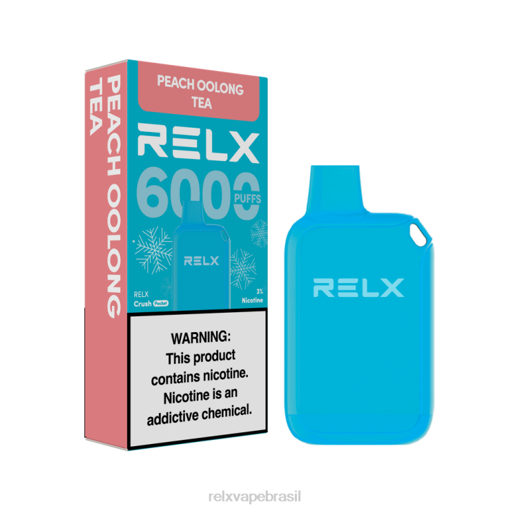 RELX Crush Pocket 6000 gelado chá oolong de pêssego NR2N410 - Relx Vape Kit