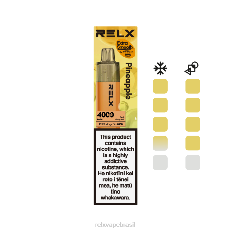 RELX MagicGo 4000 vapores descartáveis abacaxi NR2N41 - Relx Vape Brasil