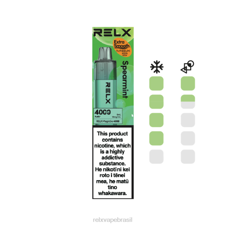 RELX MagicGo 4000 vapores descartáveis hortelã NR2N43 - Relx Vape Disposable