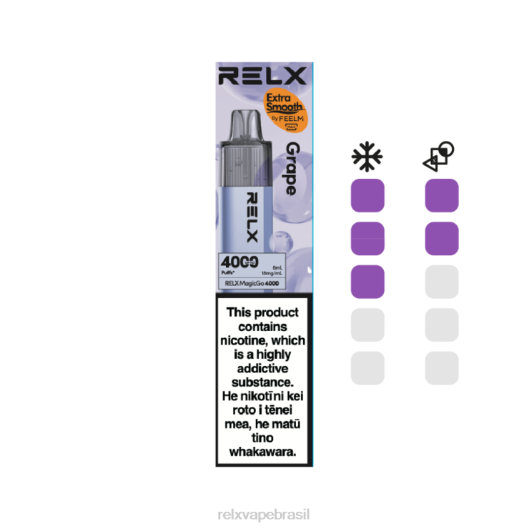 RELX MagicGo 4000 vapores descartáveis uva NR2N46 - Relx Best Seller